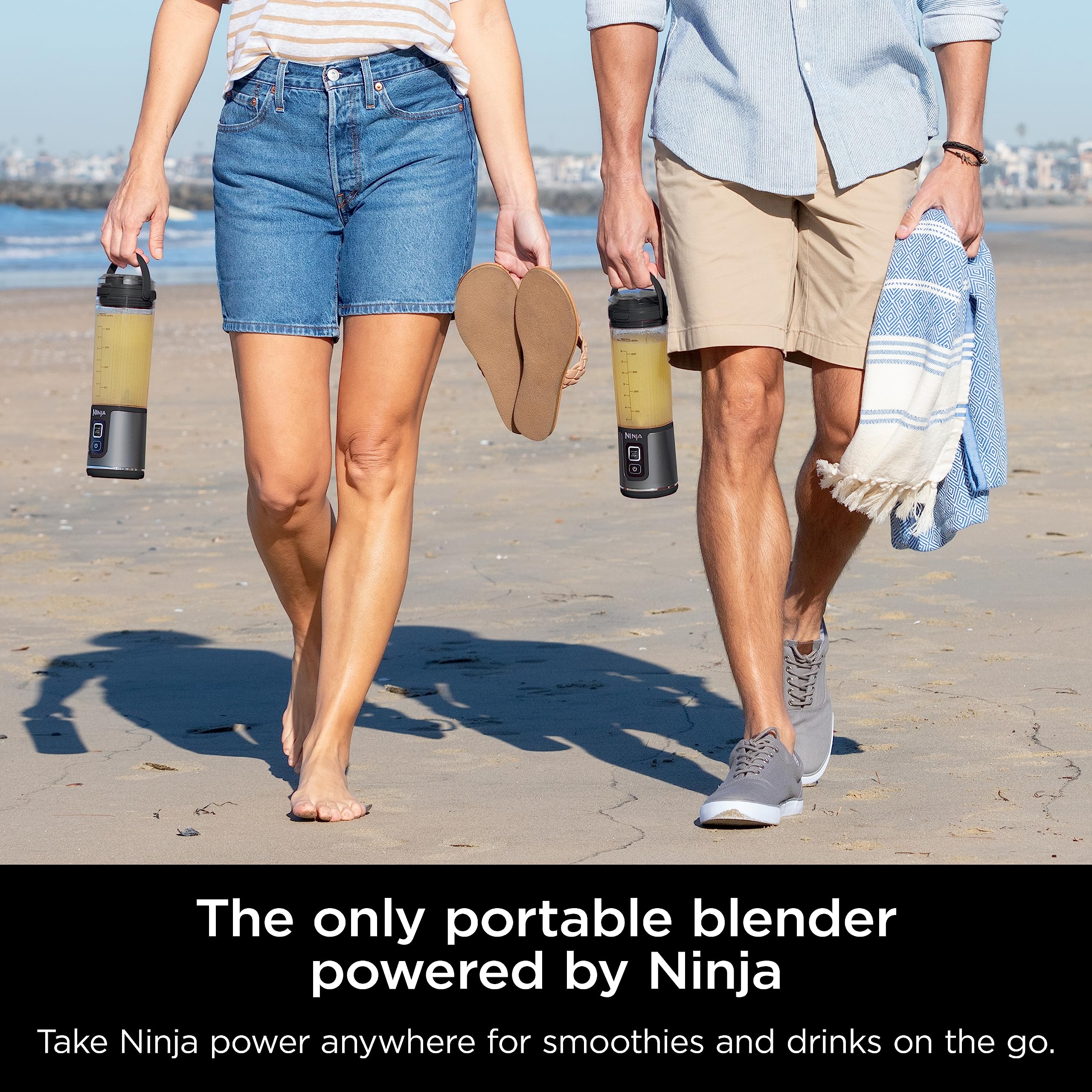Ninja BC151BK Blast Portable Blender, Cordless, 18oz. Vessel, Personal Blender for Shakes & Smoothies, BPA Free, Leakproof Lid & Sip Spout, USB-C Rechargeable, Dishwasher Safe Parts, Black