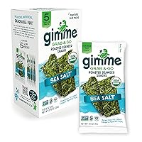 Grab & Go - Sea Salt - 5 Count - Organic Roasted Seaweed Sheets - Keto Vegan Gluten Free - Great Source of Iodine & Omega 3’s - Healthy On-The-Go Snack for Kids Adults