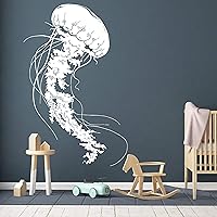 White Jellyfish Wall Decal - Nautical Decor and Stick Wall Decals