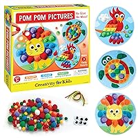 Creativity for Kids Pom Pom Pictures: Animals - Preschool Learning Activities, Sensory Toys for Toddlers, Toddler Arts and Crafts for Ages 3-5+