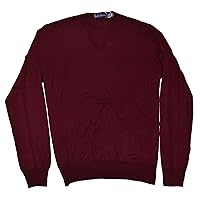 Ralph Lauren Polo Mens Purple Label Red Vneck Sweater Cashmere Italy XL $950