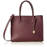 MICHAEL MICHAEL KORS Mercer Large Bonded-Leather Tote (Plum)