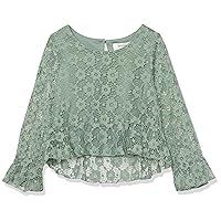 Speechless Girls' Embroidery Mesh Long Sleeve Top
