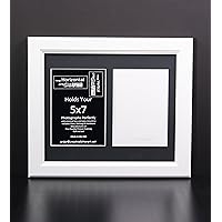 2 Opening Glass Face White Picture Frame to hold 5 by 7 inch Photographs including 10x12-inch White Mat Collage