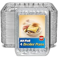 Reynolds EZ Foil Super Broiler Pan 11.8inch X 8.5inch X 1.25inch, 4 Count (Pack of 12), 48 Total