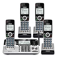 VTech VS113-4 Extended Range 4 Handset Cordless Phone for Home with Call Blocking, Connect to Cell Bluetooth, 2