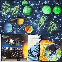 Glow in The Dark Stars and Planets, Bright Solar System Wall Stickers with Astronaut - Ceiling Decals for Kids Bedroom Any Room,Shining Space Decoration, Birthday Christmas Gift for Boys and Girls
