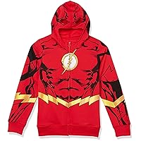DC Comics Little Flash Cosplay Zip-up Hoodie with Cape-Dc-Boys 4-20