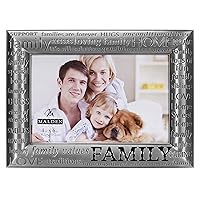 Malden International Designs Modern Pewter Metal Diecast Family Expressions Picture Frame, 4x6, Silver