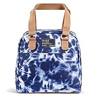 Fit & Fresh Lunch Bag For Women, Insulated Womens Lunch Bag For Work, Leakproof & Stain-Resistant Large Lunch Box For Women With Containers, Zipper Closure Minneola Bag Blue Tie Dye