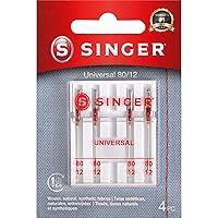 SINGER Universal Embroidery Sewing Machine Needles, 80/11