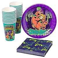 Silver Buffalo Scooby Doo Shaggy Unmasked Paper Plates Cups Napkins Party Pack Set, 60 Piece