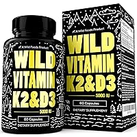 5000iu Vitamin D3 + K2 | (100mcg Mk7) with Black Pepper Extract, Plant-Based, Non-GMO, Soy & Gluten-Free | Dietary Supplement | Made in USA | 60 Capsules