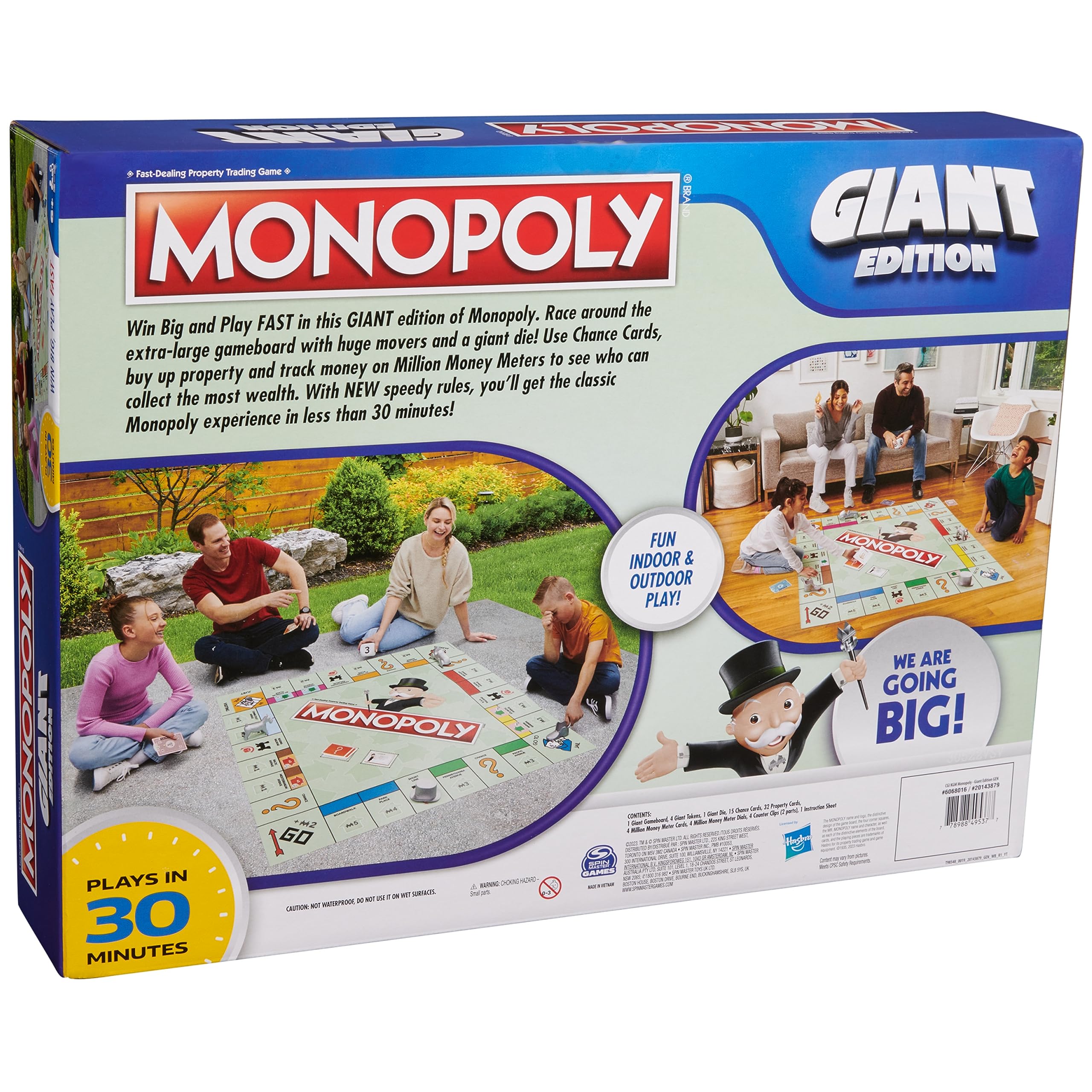 Monopoly Board Game Giant Edition Game for Kids | Family Board Game | Outdoor Games | Kids Games with Massive Board, Cards, Tokens, for Kids Ages 6+