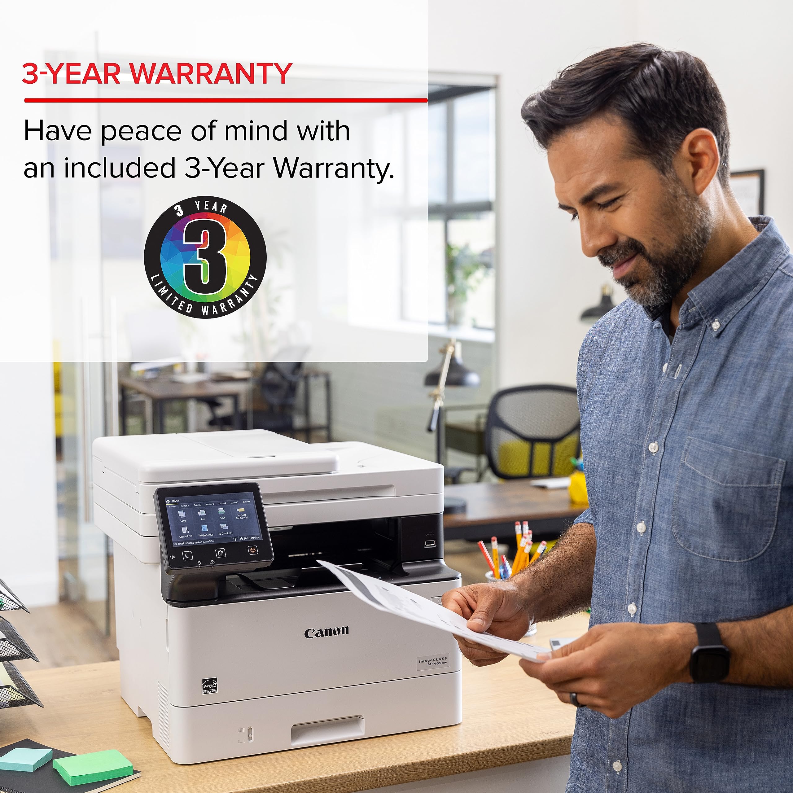 Canon imageCLASS MF465dw - All in One, Wireless, Mobile Ready, Duplex Laser Printer with Expandable Paper Capacity and 3 Year Limited Warranty,White