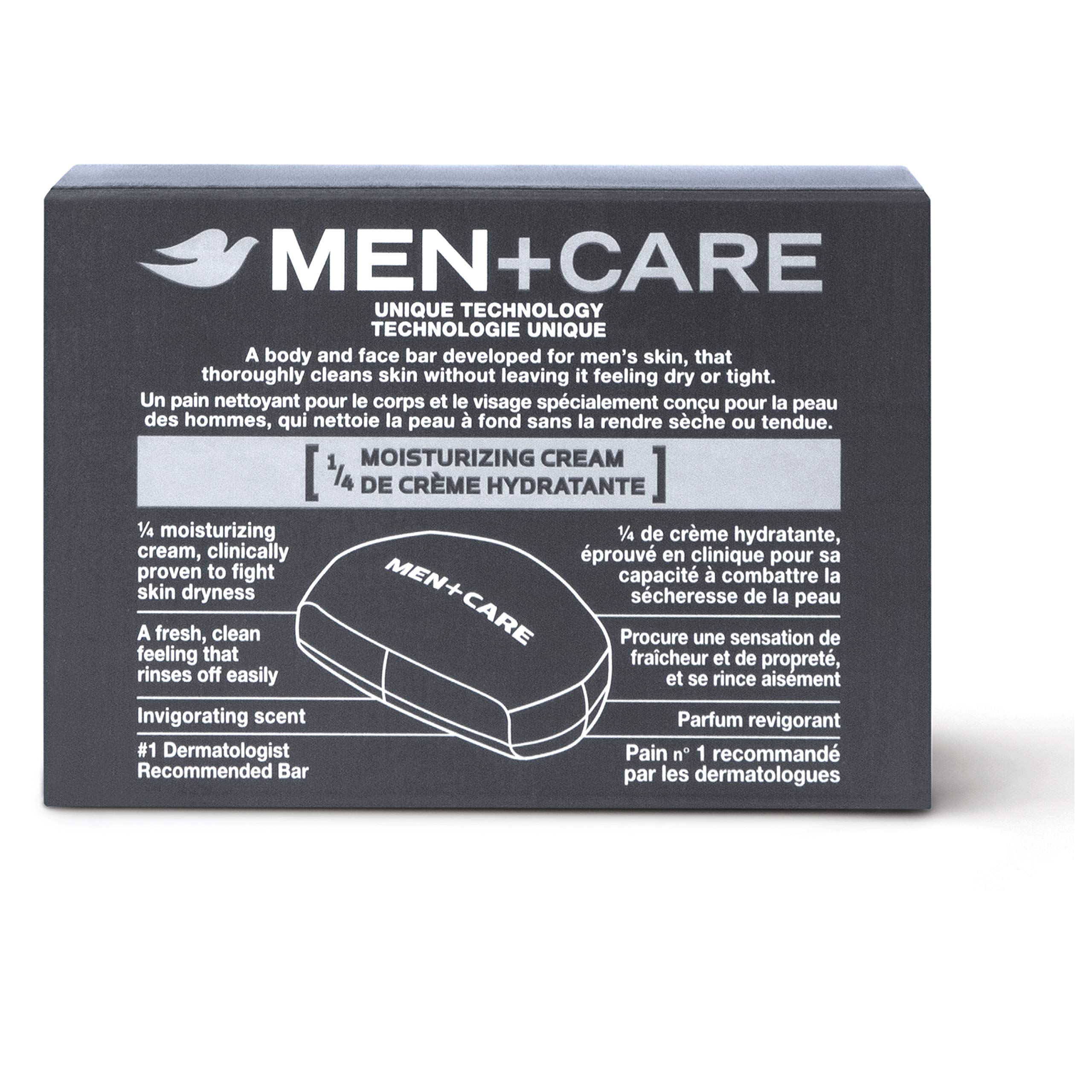 Dove Men+Care 3 in 1 Bar Cleanser for Body, Face, and Shaving Extra Fresh Body and Facial Cleanser More Moisturizing Than Bar Soap to Clean and Hydrate Skin 3.75 Ounce (Pack of 8)