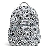 Vera Bradley Women's Cotton Campus Backpack, Plaza Tile - Recycled Cotton, One Size