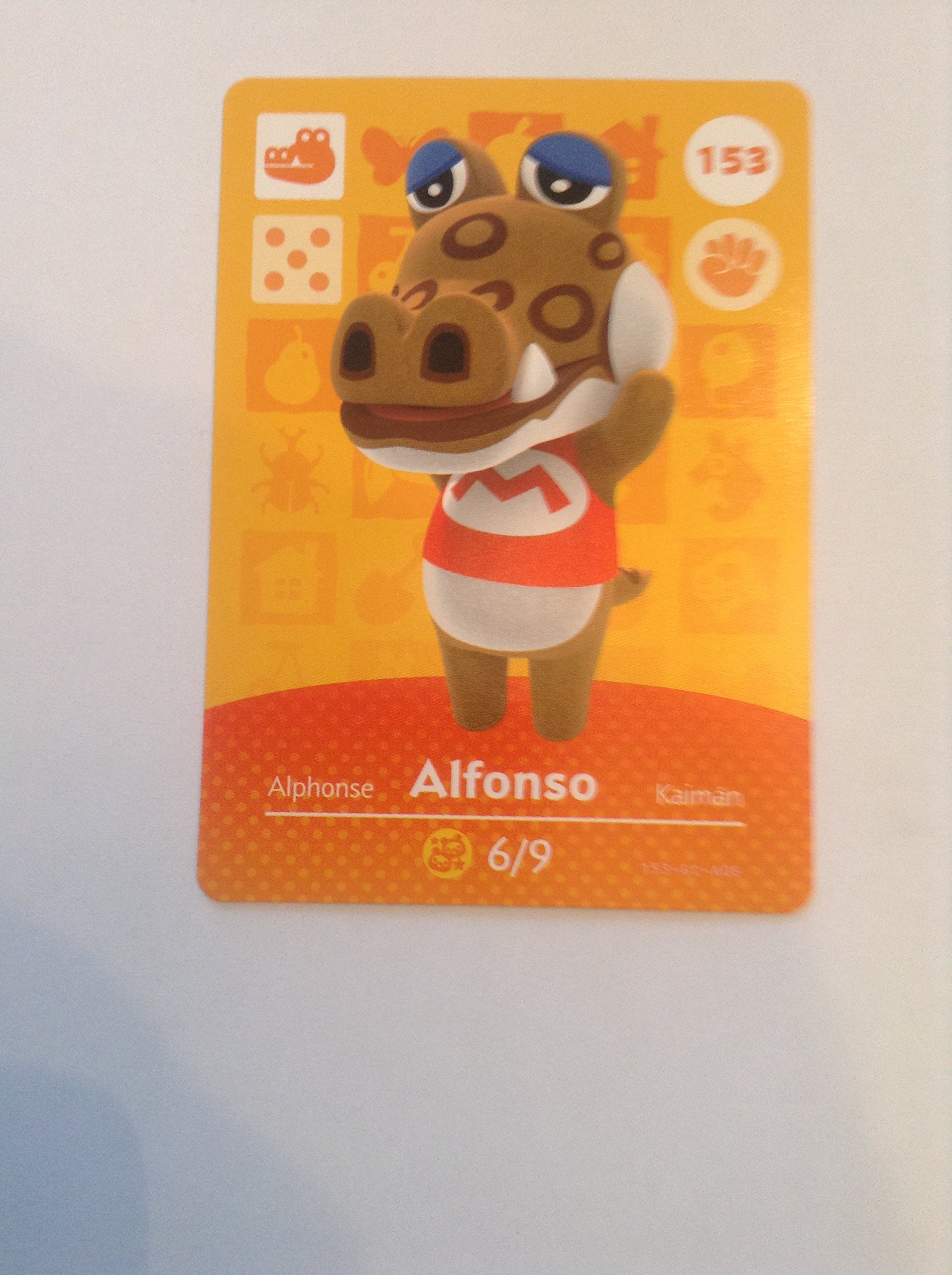 Nintendo Animal Crossing Happy Home Designer Amiibo Card Alfonso 153/200 USA Version