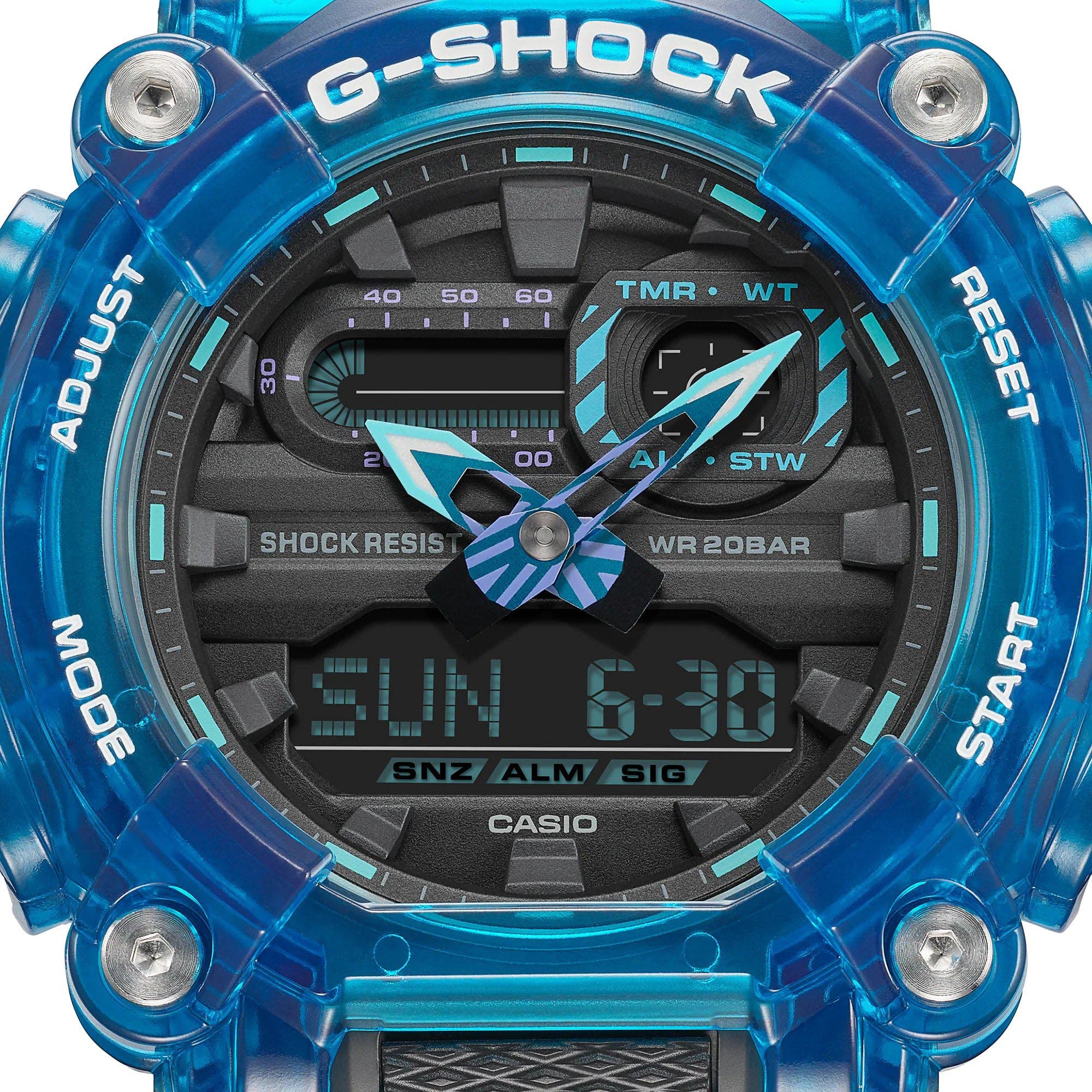 G-Shock GA900SKL-2A Sound Waves Skeleton Series Watch, Teal
