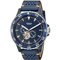 Fossil Men's ME3149 Crewmaster Sport Automatic Blue Leather Watch