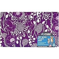 Drymate Pet Bowl Placemat, Dog & Cat Food Feeding Mat - Absorbent Fabric, Waterproof Backing, Slip-Resistant - Machine Washable/Durable (USA Made) (12” x 20”) (Good Medicine Plum 5)