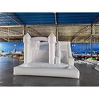 16x13 x10 FTInflatable PVC Bounce House White Castle with Air Blower, Slide & Ball Pit,Commercial Grade Jumper Bouncy Castle Jumping Bed Outdoor Bouncers for Party Wedding Yard Decorations