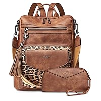 OPAGE Backpack Purse for Women Leather Anti-theft Fashion Designer Travel Backpack Ladies Shoulder Bags With Wristlet