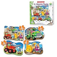 Learning Journey International LLC My First 4-in-A-Box Puzzle – Monster Truck – Educational Toddler Toys & Gifts for Boys & Girls Ages 2 and Up, Multi