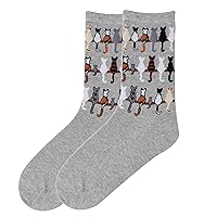 K. Bell Socks Women's Fun Happy Hour Crew Socks-1 Pairs-Cool & Cute Pop Culture Funny Gifts