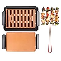 Gotham Steel Indoor Smokeless Grill Electric Grill Ultra Nonstick Electric Grill Dishwasher Safe Surface, Temp Control, Metal Utensil Safe, Barbeque Indoors with No Smoke!