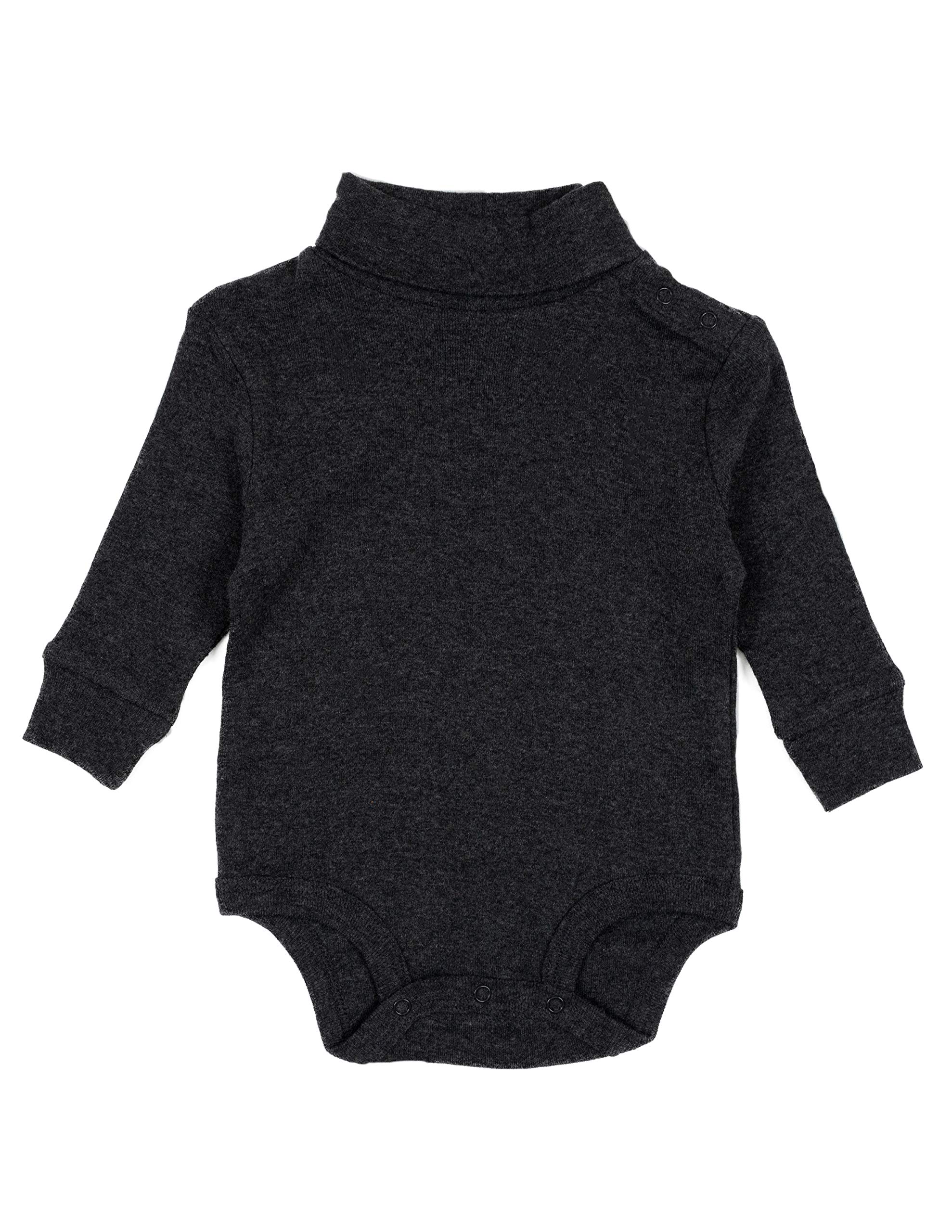 Leveret Long Sleeve Baby Boys Girls Bodysuit Turtleneck 100% Cotton (Size 6 Months-2 Toddler)