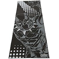 Marvel Black Panther Kids Yoga Mat Non Slip, All Purpose PVC Fitness and Workout Mat for Boys and Girls, Black, 3 mm