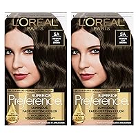 L'Oreal Paris Superior Preference Fade-Defying + Shine Permanent Hair Color, 5A Medium Ash Brown, Pack of 2, Hair Dye