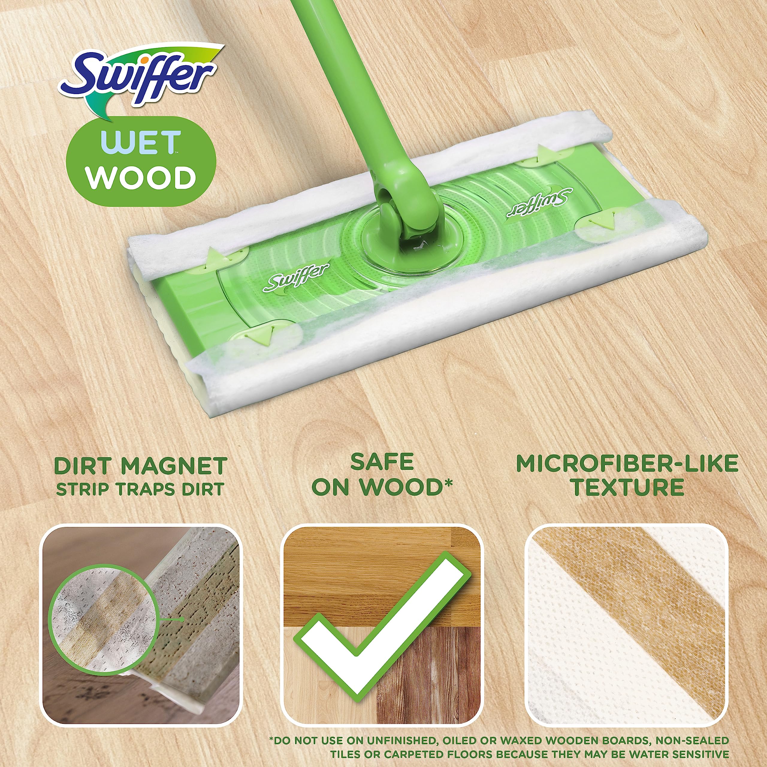 Swiffer Sweeper Wet Wood Floor Mopping cloths, 20 count