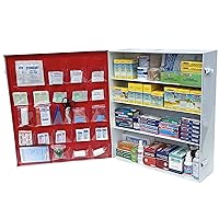 Rapid Care First Aid 865-15-1F 4 Shelf All Purpose Extra Wide First Aid Cabinet / Trauma Center, ANSI 2015 Class B+, Wall Mountable, 1,063 Pieces