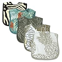 HonestBaby Multipack Reversible 4-in-1 Bibs Absorbent Terry and Knit 100% Organic Cotton Infant Baby Boys, Girls, Unisex