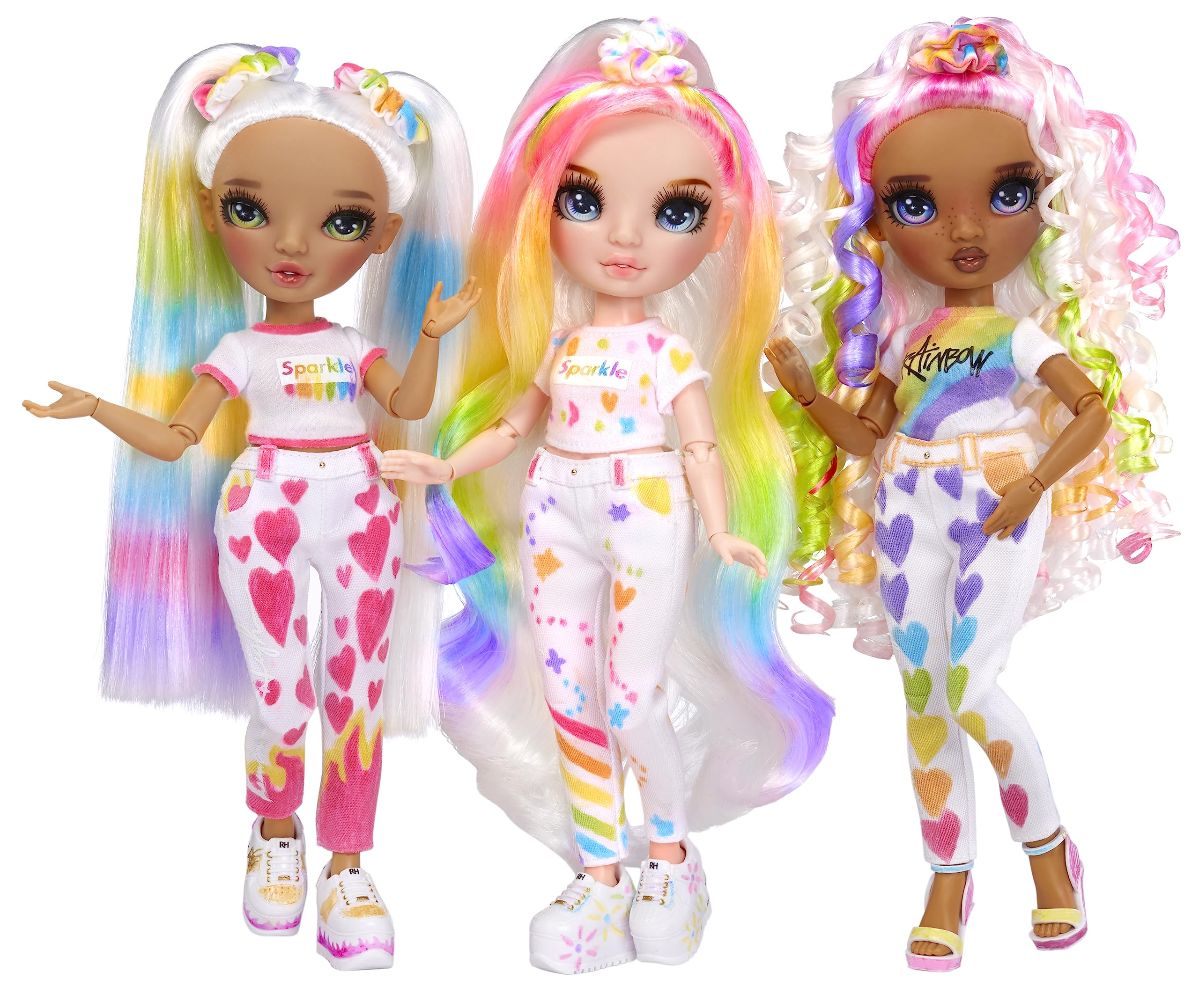 Rainbow High Color & Create Fashion DIY Doll with Green Eyes, Straight Hair in 2 Pig Tails, Bonus Top & Shoes, Washable Rainbow Markers. Color, Create, Play, Rinse and Repeat. Creative 4-12+