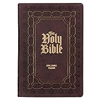 KJV Study Bible, Large Print King James Version Holy Bible, Thumb Tabs, Ribbons, Faux Leather Burgundy