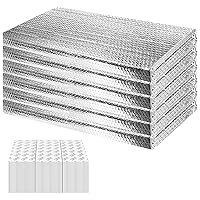 6P Garage Door Insulation Panels Kit Double Bubble Reflective Aluminum Foil Sheet Thermal Insulation Shield with 120 Tapes Insulate Winter Clod and Summer Heat for Attic, Garage, Wall (24'' x 48'')