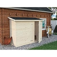 Leif 8x3 Lean-to Shed - Durable, Customizeable Color, 16mm Tongue and Groove Boards, Small Yet Spacious Storage Solution (Roofing Materials and Paint Not Included)