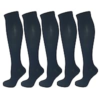 Ladies Moderate Graduated Compression Socks 15-20 mmHg. 5 Pair. Assorted Colors