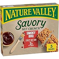 Nature Valley Savory Nut Crunch Bars, Smoky BBQ, 0.89 oz, 5 bars