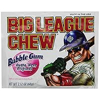The Official Big League Chew Original Bubble Gum + 1 Pouch with a Big League Chew Authenticity Seal