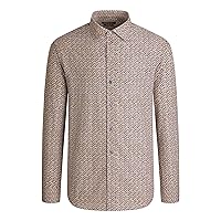 BUGATCHI Men's Long Sleeve Spread Collar Shaped Woven, Camel, 3X-Large