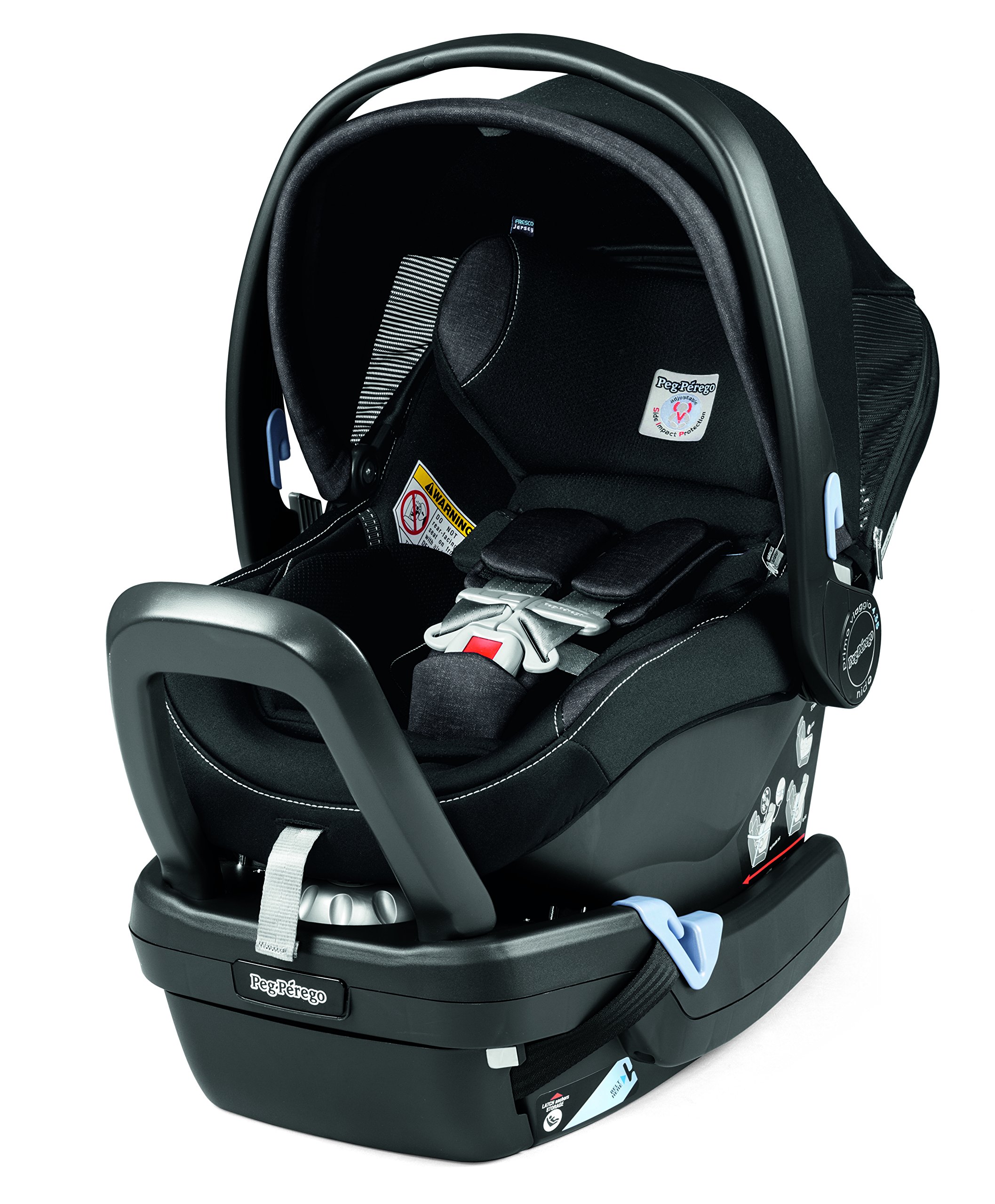 Peg Perego Ypsi Travel System - Includes Ypsi Lightweight Reversible Stroller and Primo Viaggio 4-35 Nido Infant Car Seat - Made in Italy - Onyx (Black)