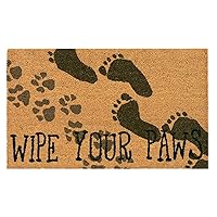 Liora Manne Natura Cute Dogs Wipe Your Paws Natural Outdoor Welcome Coir Door Mat, 2 ft x 3 ft