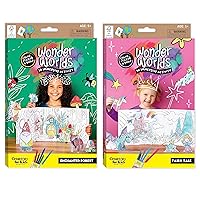 Creativity for Kids Wonder Worlds 3D Coloring Kit, 2 Pack: Princess Fairy Tale and Enchanted Woodland Forest - Kids Coloring Book Activity Kit for Ages 5-7+, Small Gifts for Kids