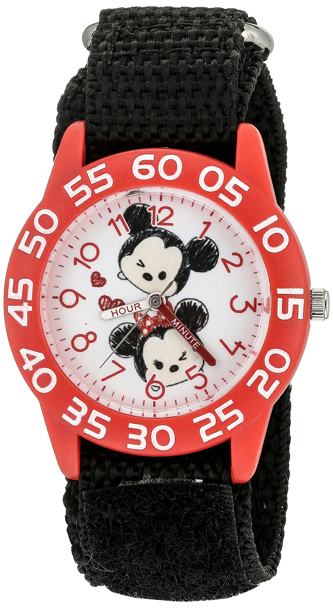 Disney Girl's 'Mickey Mouse' Quartz Plastic and Nylon Watch, Color:Black (Model: W003001)