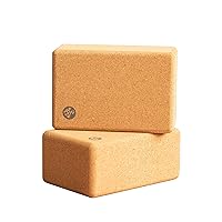 Manduka Yoga Cork Block - Yoga Prop and Accessory, Good for Travel, Comfortable Edges, Lightweight, Extra Firm Cork