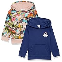 Spotted Zebra Girls and Toddlers' Fleece Pullover Hooded Sweatshirt, Pack of 2